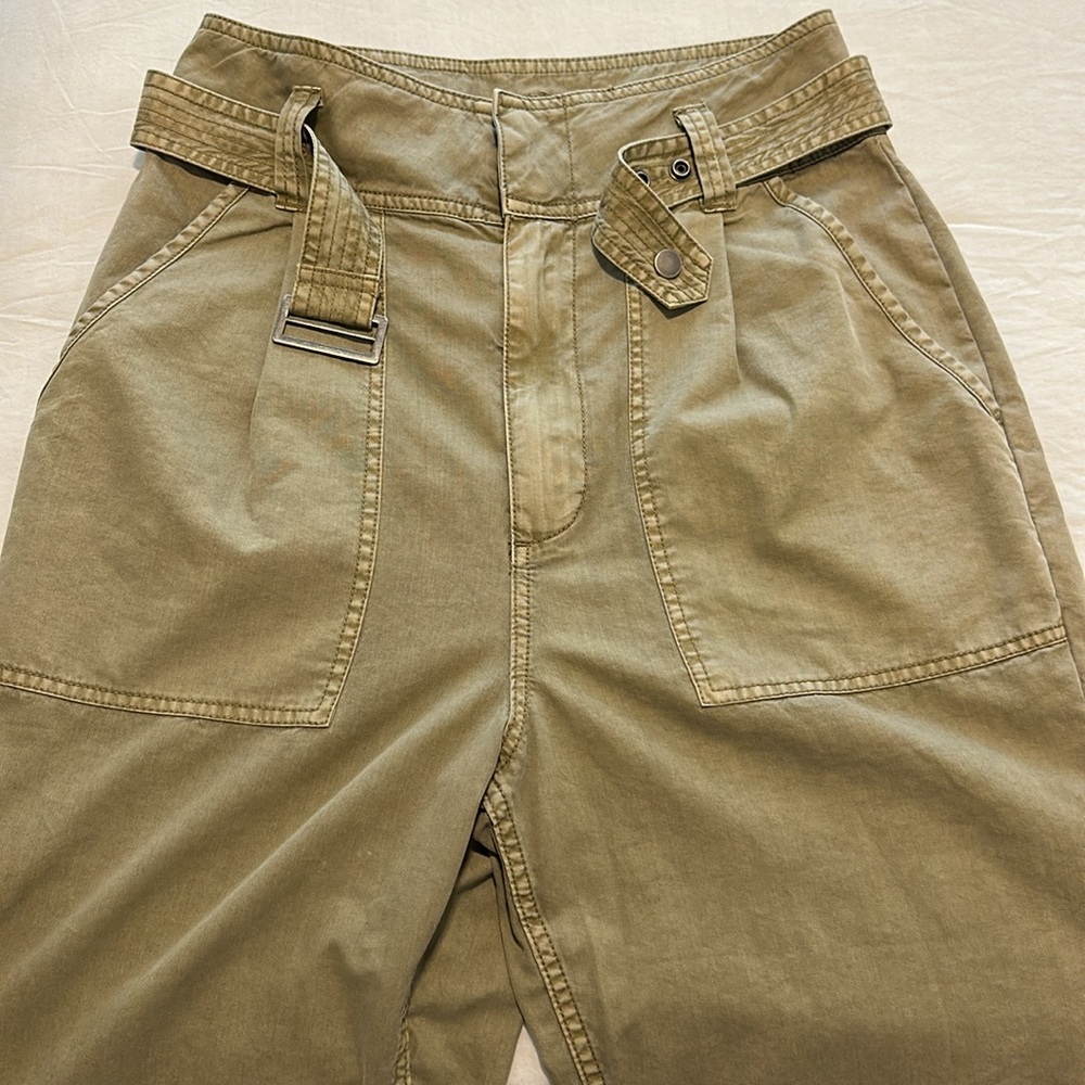 Pistola Pamela High Rise Straight Trouser in Kaki Size M - Picture 11 of 15